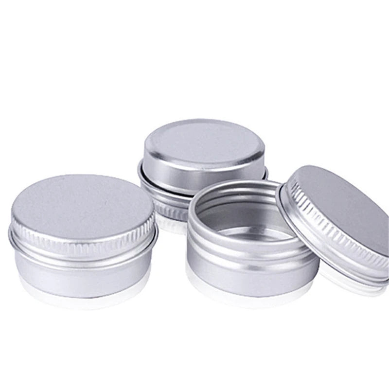 10pcs/set 10g Metal Round Tins Aluminum Empty Silver Cans With Screw Lid For Salve Spices Candles Lipstick