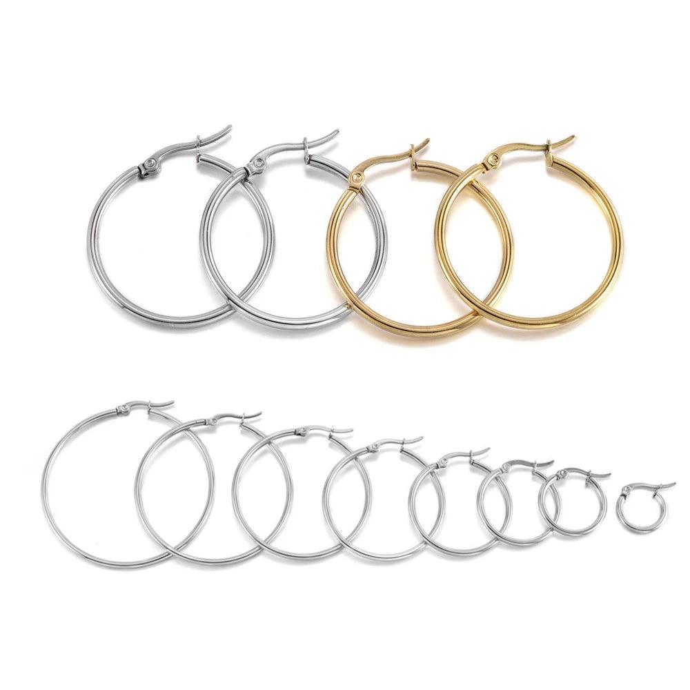 10Pcs 15-50mm Stainless Steel Earrings Open Earring Hooks Base Ear Ring Drops DIY Dangle Earring Jewelry Making Accessories