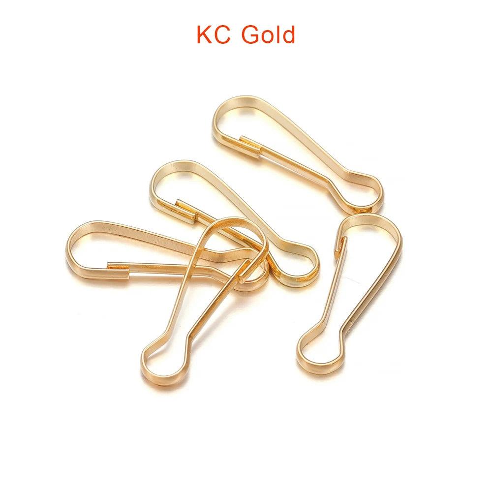 100Pcs/Lot Lanyard Snap Clip Hooks Metal Spring Gourd Purse Buckle Connector For DIY Keychain Zipper Pull ID Card Findings