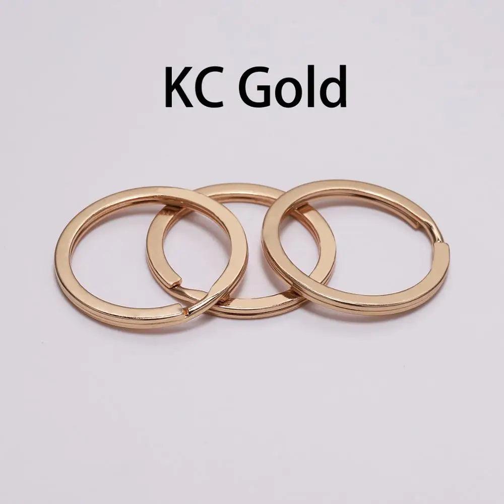 10Pcs/Lot 25 28 30mm Gold Round Key Ring Llaveros Clasp Findings Key Chain Split Ring Plated Key Ring For Jewelry Making