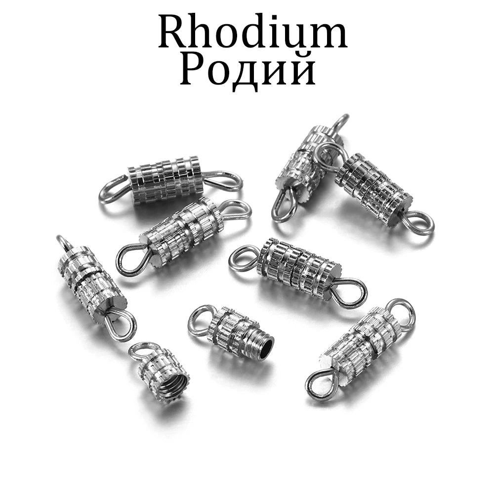30pcs Cylinder Fasteners Buckle Closed Screw Clasps for Bracelet Connectors for DIY Jewelry Making Accessories Findings Supplies