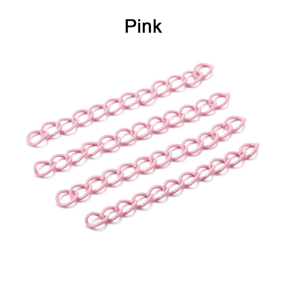 30-100pcs/lot 5 cm Colourful Necklace Extension Chain Bulk Bracelet Extended Chain Tail Extender For DIY Jewelry Making Supplies