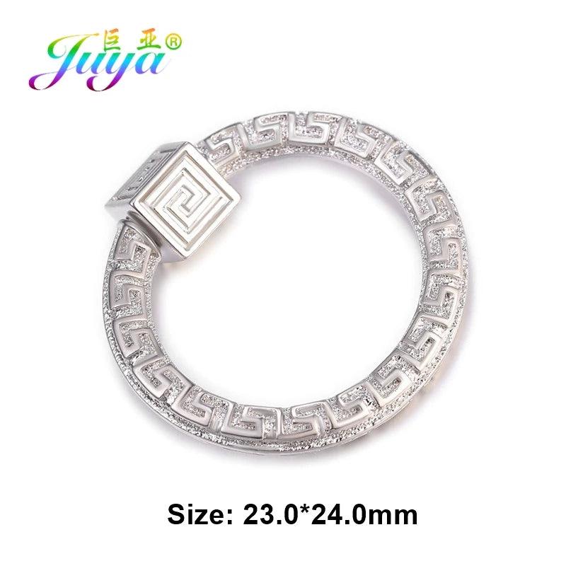 Juya DIY Pendant Carabiner Screw Lock Clasps Supplies For Handmade Women Men Punk Charms Mesh Chains Jewelry Making Accessories