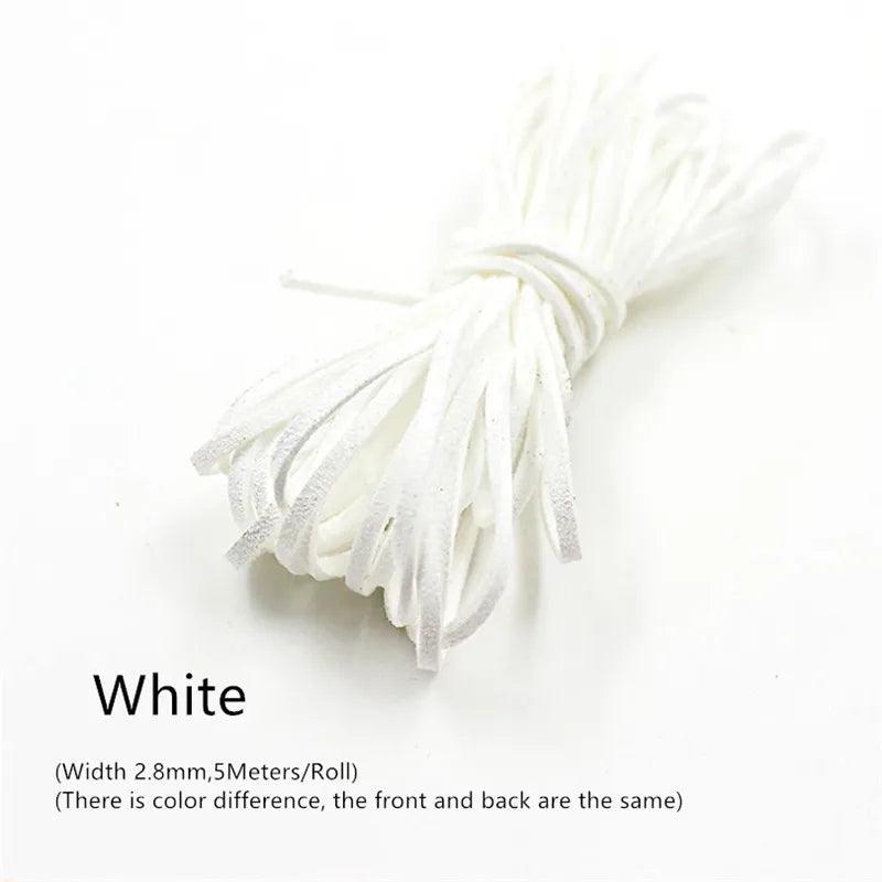 3MM 5M Micro-Fiber Flat Leather Lace Beading Thread Faux Suede Cord String Velvet Beading Supplies