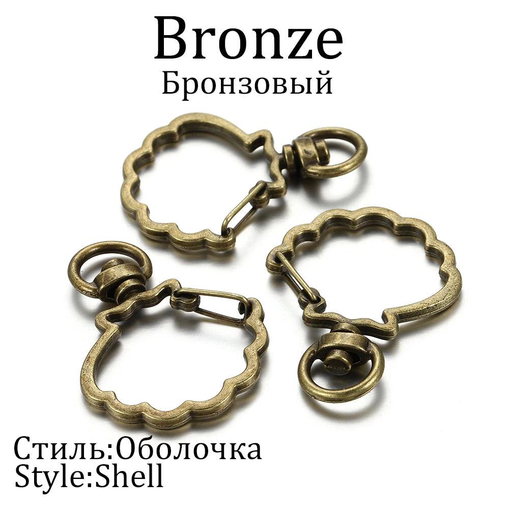 10pcs/lot Star Moon Heart Cat Dog Shell Dolphins Flowers Charms Lobster Clasps Hook For DIY Key Chain Jewelry Making Accessories