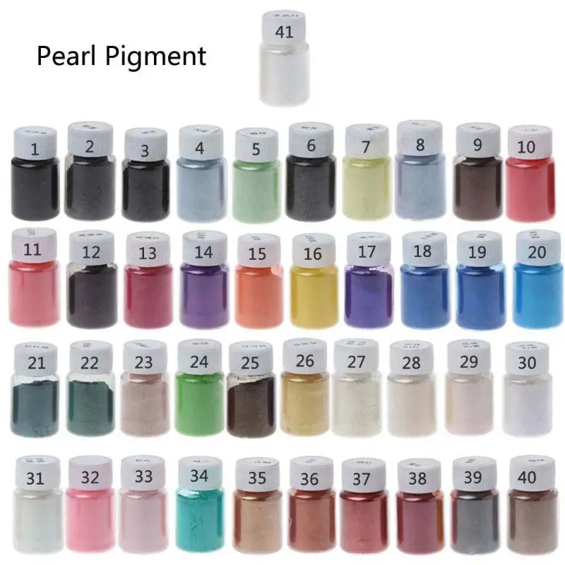 41Color Pearl Mica Powder Epoxy Resin Colorant  Dye Pearl Pigment Jewelry Making Material Crystal Mold Resin Pigments Soap Makin