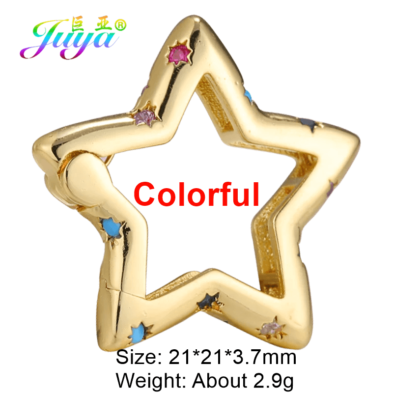 Juya Handmade 18K Real Gold Plated Decoration Screw Locks Carabiner Clasps Accessories For DIY Needlework Pendant Jewelry Making
