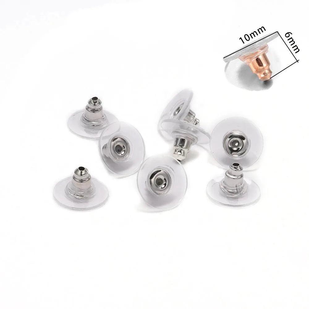 200-1000pcs/Lot Rubber Ear Backs Stopper Earnuts Stud Earring Back Supplies For DIY Jewelry Finding Making Accessories Wholesale