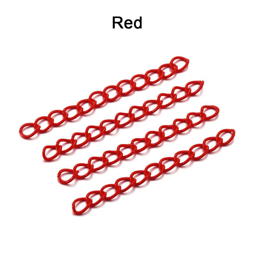 30-100pcs/lot 5 cm Colourful Necklace Extension Chain Bulk Bracelet Extended Chain Tail Extender For DIY Jewelry Making Supplies
