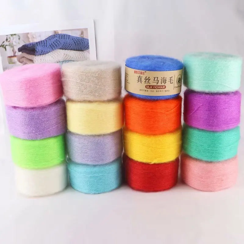 Silk Mohair Knitting Soft Yarn, Baby Sweater, Acrylic Plush Fluffy , A Variety Of Colors To Choose From1Pcs=50G 524 Yards/0.9MM