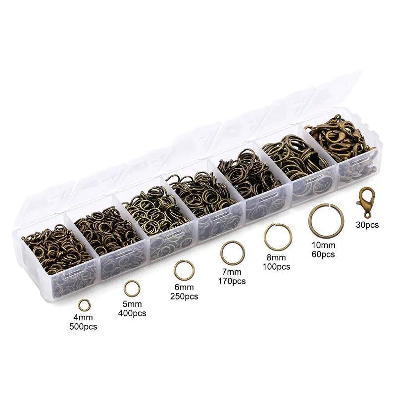 Jewelry Findings Kits With Open Jump Rings Lobster Clasps Hooks Pliers Tweezers for DIY Bracelet Necklace Making Handmade Craft