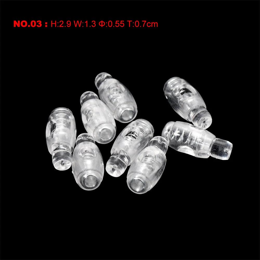 10pcs Cord Lock Plastic Stopper Cord Ends Toggles Clip Buckle Transparent Clear Frost For Shoelace Clothing DIY Bag Accessories