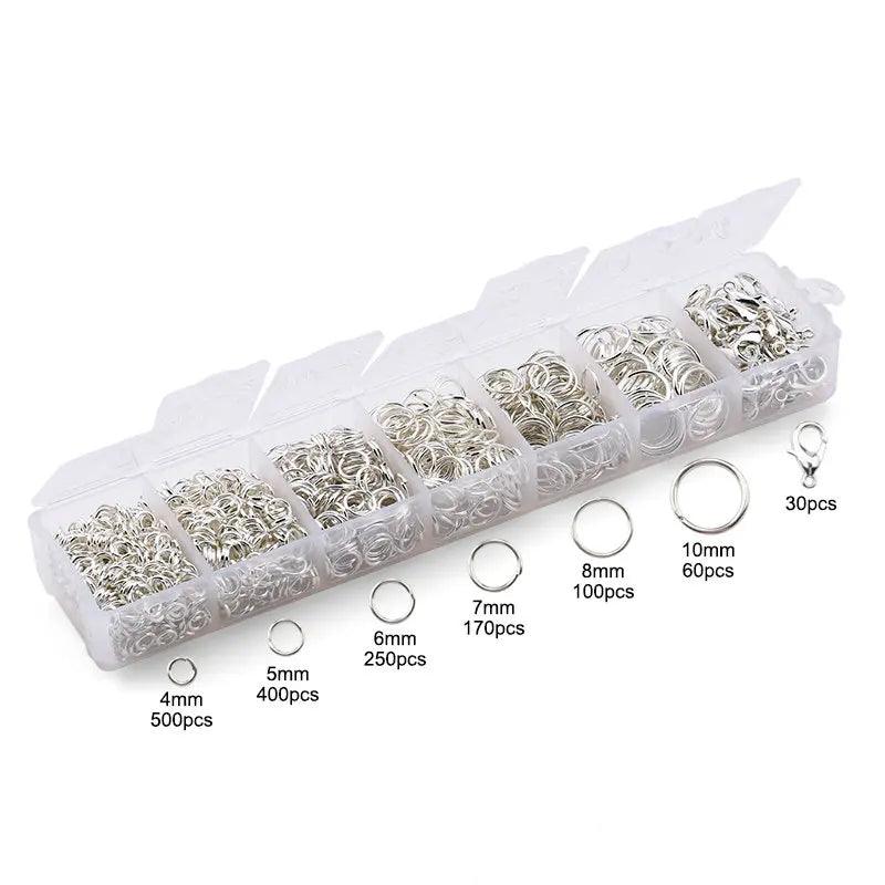 Jewelry Findings Kits With Open Jump Rings Lobster Clasps Hooks Pliers Tweezers for DIY Bracelet Necklace Making Handmade Craft