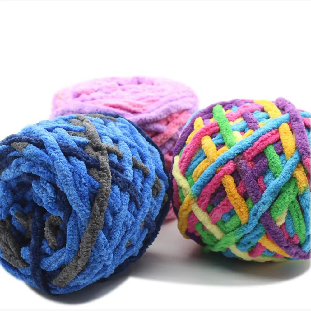 1 Ball Lce Line Blended Chenille Colorful Dye Scarf Hand-knitted Yarn For Knitted Scarf Slippers Hat Gloves 100g