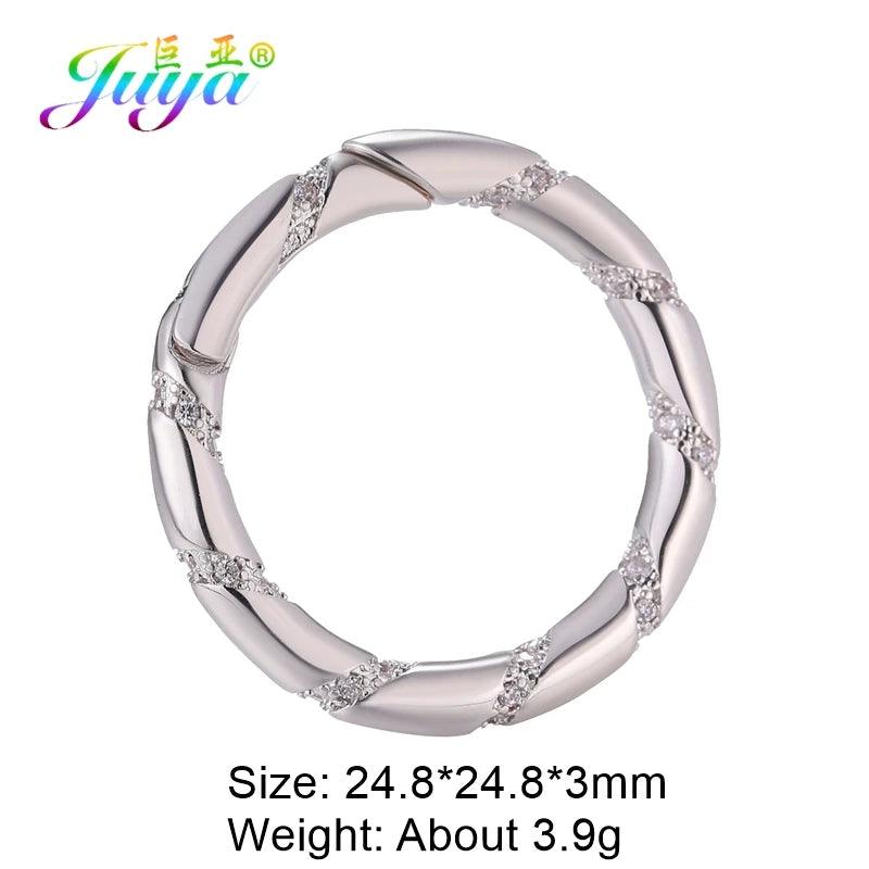 Juya Handmade Creative 18K Gold Plated Brass Screw Locks Carabiner Clasps Accessories For DIY Mesh Chains Pendant Jewelry Making