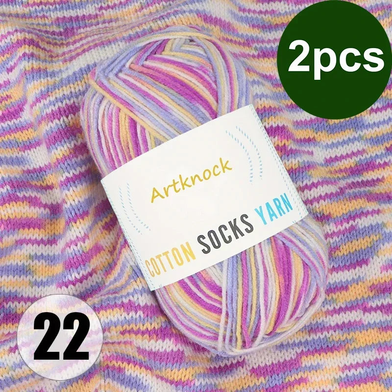 Colorful Milk Cotton Yarn For DIY Crochet Projects 2 Pcs