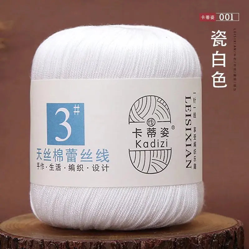100 Percent Mercerized Cotton Lace Yarn for Hand Knitting and Crochet Arts Crafts