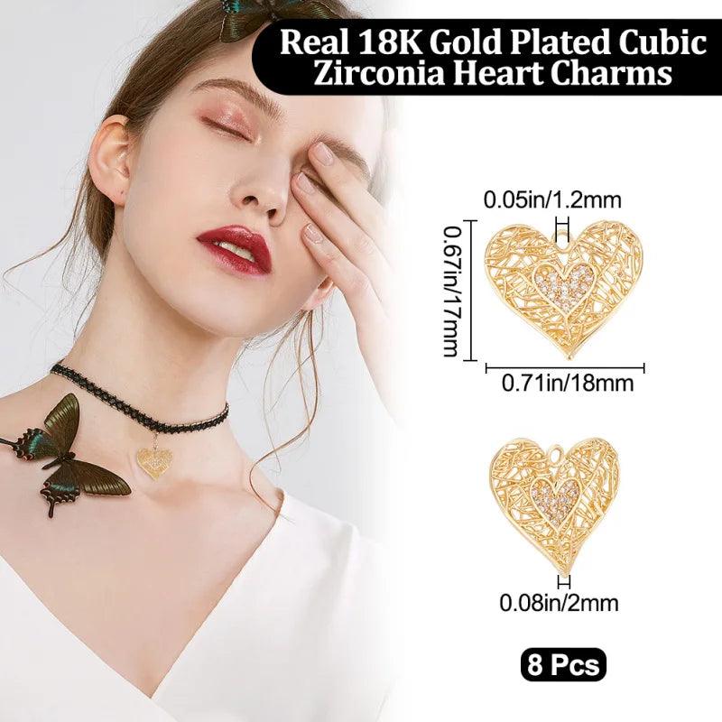 1 Box 16Pcs Star of David Charms 14K Gold Plated Star Pendant Charms with Cubic Zirconia with Jump Ring for DIY Crafts Bracelet