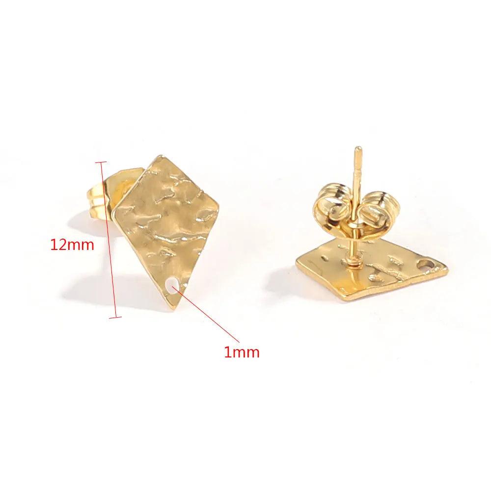 10pcs Stainless Steel Earring Posts with Loop Hole Star Moon Pattern Ear Studs Base for DIY Earring Jewelry Making Supplies
