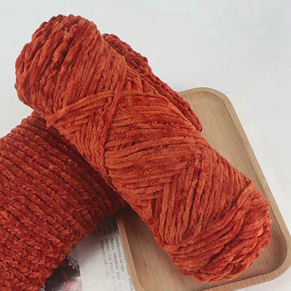 Chenille Soft Velvet Yarn 95g Blended Knitting Wool for Handmade Scarf Coat Baby Blanket and Hat