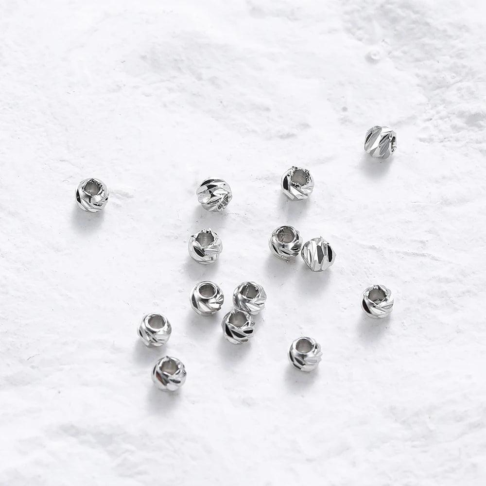 20pcs/lot 18K Gold Plated Striped Cut Flower Beads Earring Necklace Loose Spacer Beads Bulk For DIY Jewelry Wholesale Findings