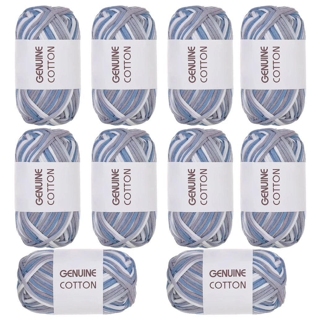 10 Pieces 50g Genuine Cotton Yarn for Beginner Crochet Easy Hand Knitting Weaving DIY Scarves Blankets Hats