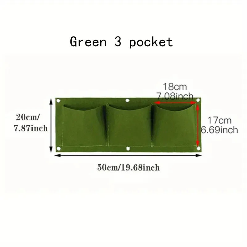 Felt bags suitable for plant planting, vertical wall hanging, balcony greening, flower growth and square multi-mouth felt bags