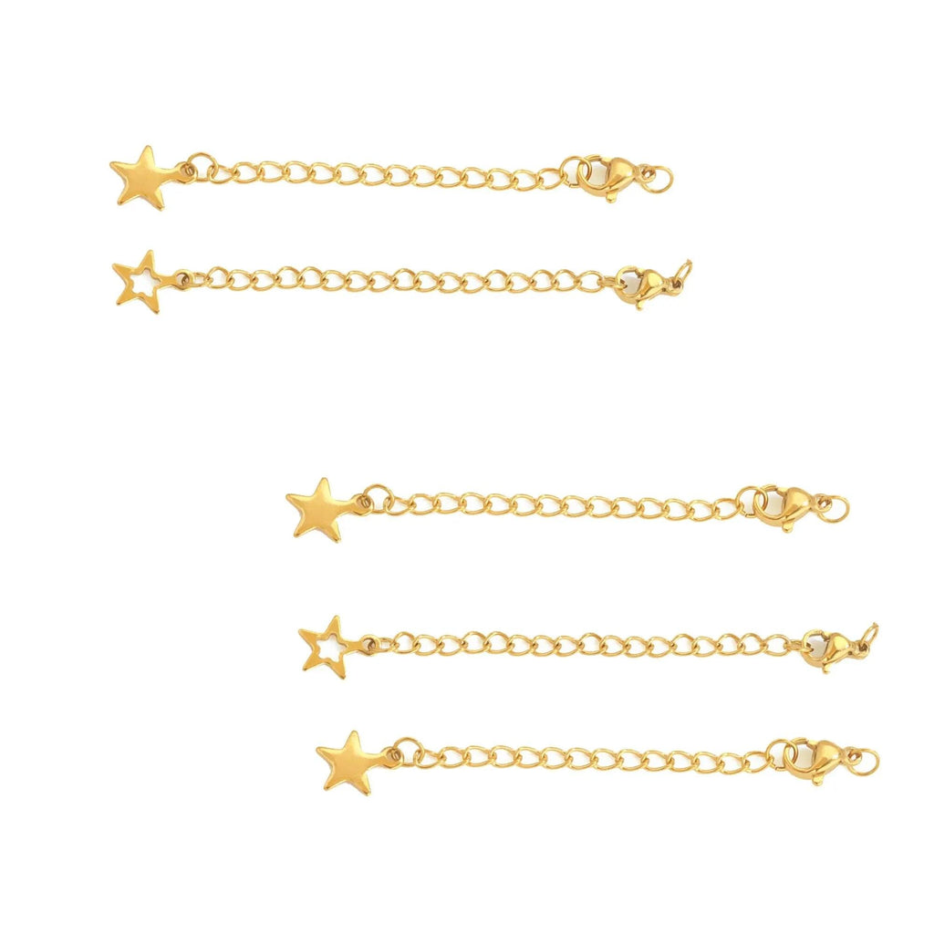 10 Pce Stainless Steel End Chain with Lobster Clasp Star Hollowed Out Star Pendant DIY Bracelet Necklace Unique and Beautiful