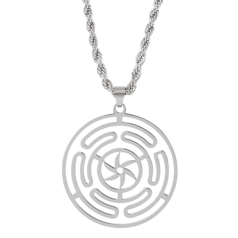 Hekate Wheel Necklace Pendant Strophalos Hecate Magic Symbol Logo Charm PIN colier femme Jewelry