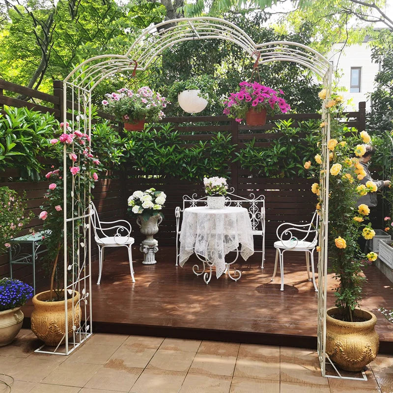Outdoor Wedding Arch Door Wrought Iron Home Garden Party Stand Decoration Flower Balloons Arches Wrought Iron Garden Arch