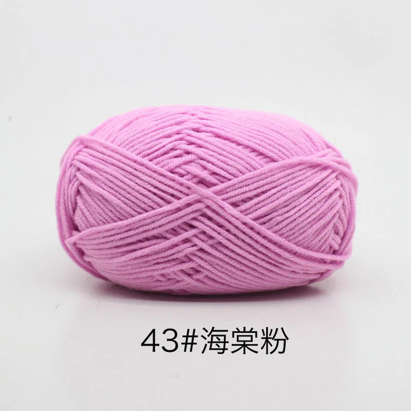 4ply Milk Cotton Knitting Yarn Set for Crochet Crafts and DIY Projects