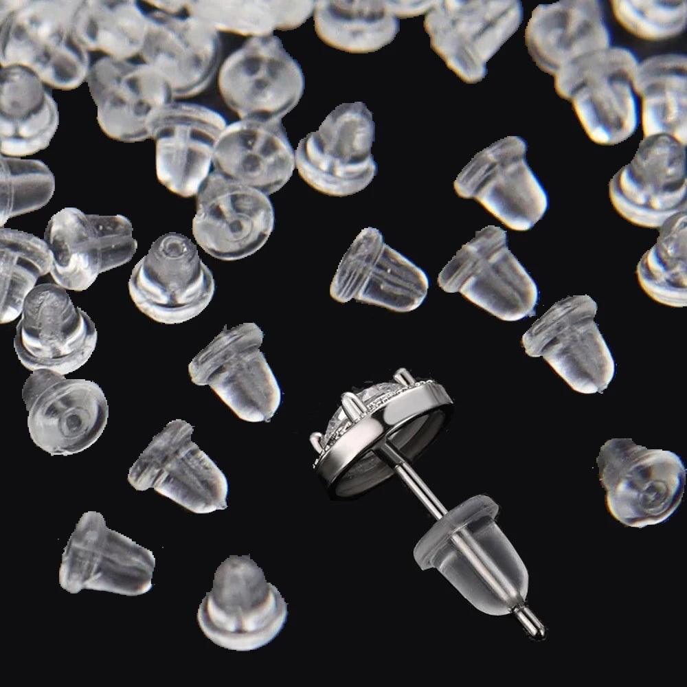 200/1000pcs Clear Silicone Rubber Earring Back Stoppers Plugs Cap For Ear Stud DIY Jewelry Making Supplies Accessories Findings