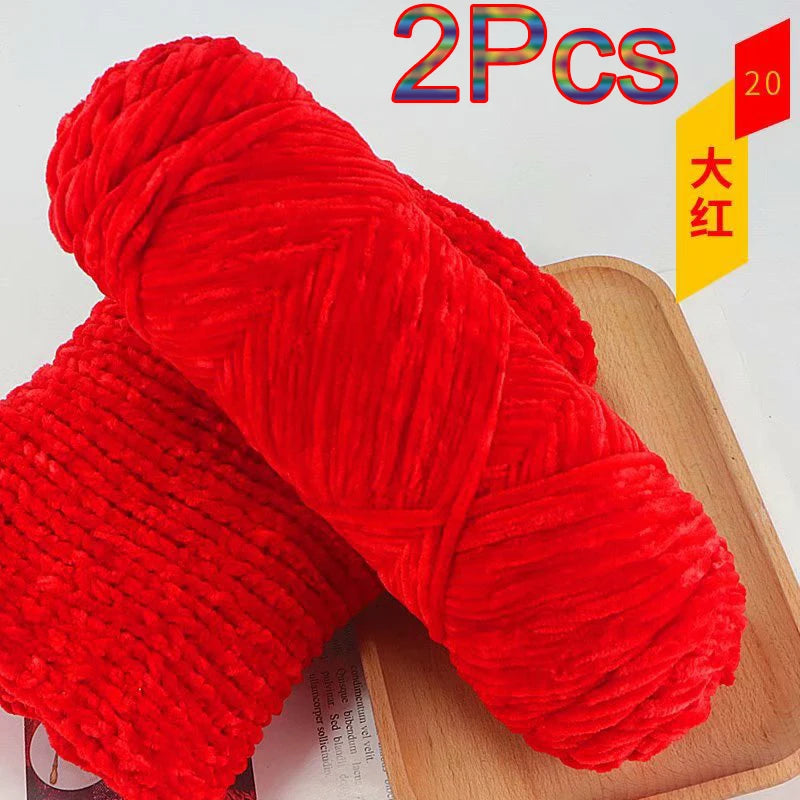 Chenille Velvet Yarn 100 Percent Polyester Amigurumi