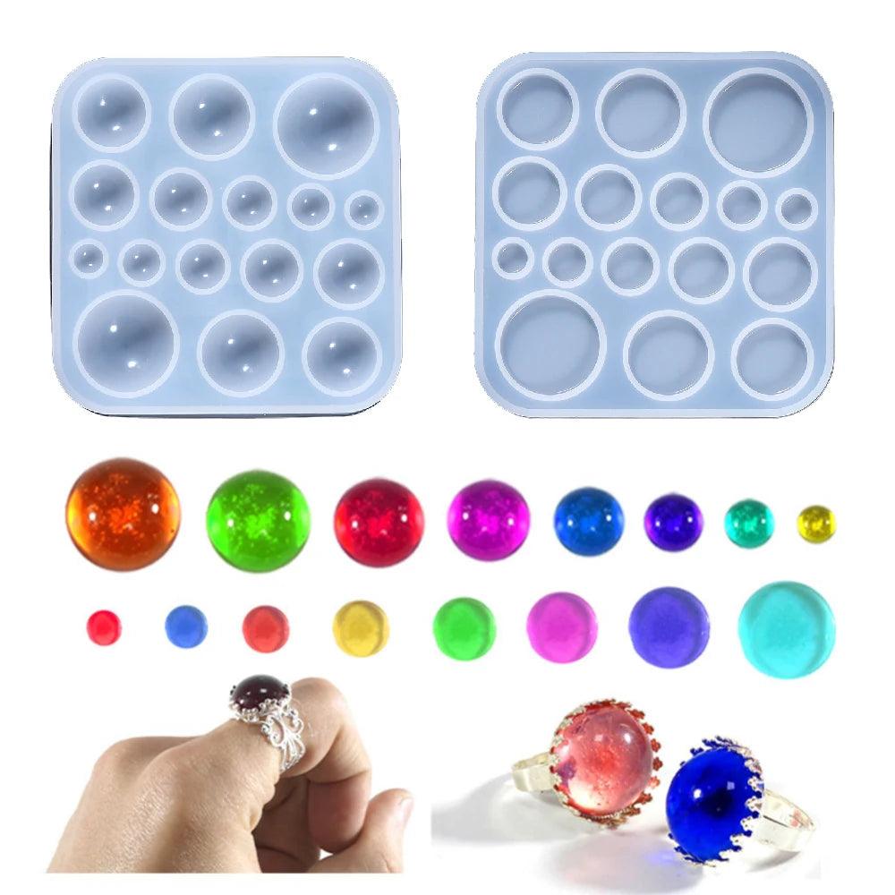 Round Cabochon Pendant Epoxy Resin Silicone Mould Jewelry Making Handmade Tool Crystal Epoxy Resin Molds Supplies