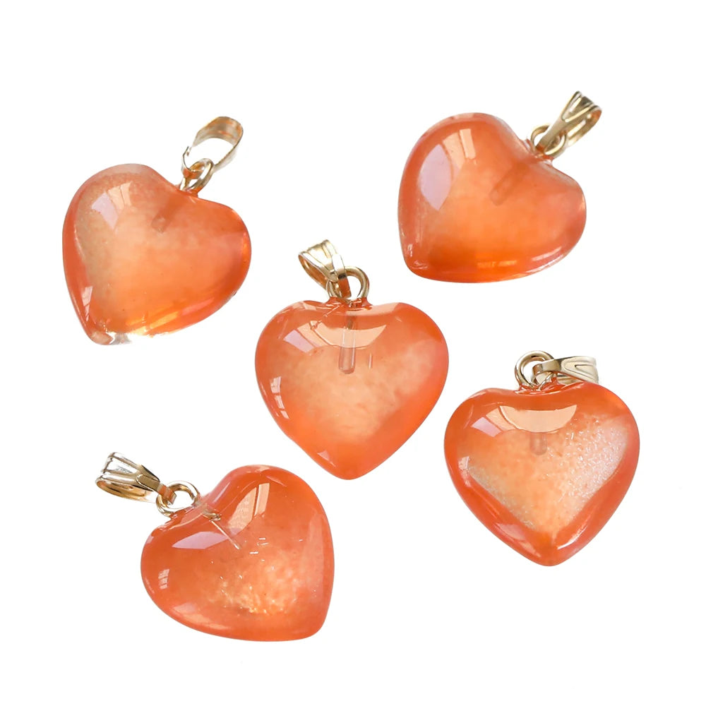 10Pcs/Lot Czech Lampwork Crystal Glass Heart Beads Charms pendant DIY Handmade Jewelry Making Necklaces Earrings Accessories