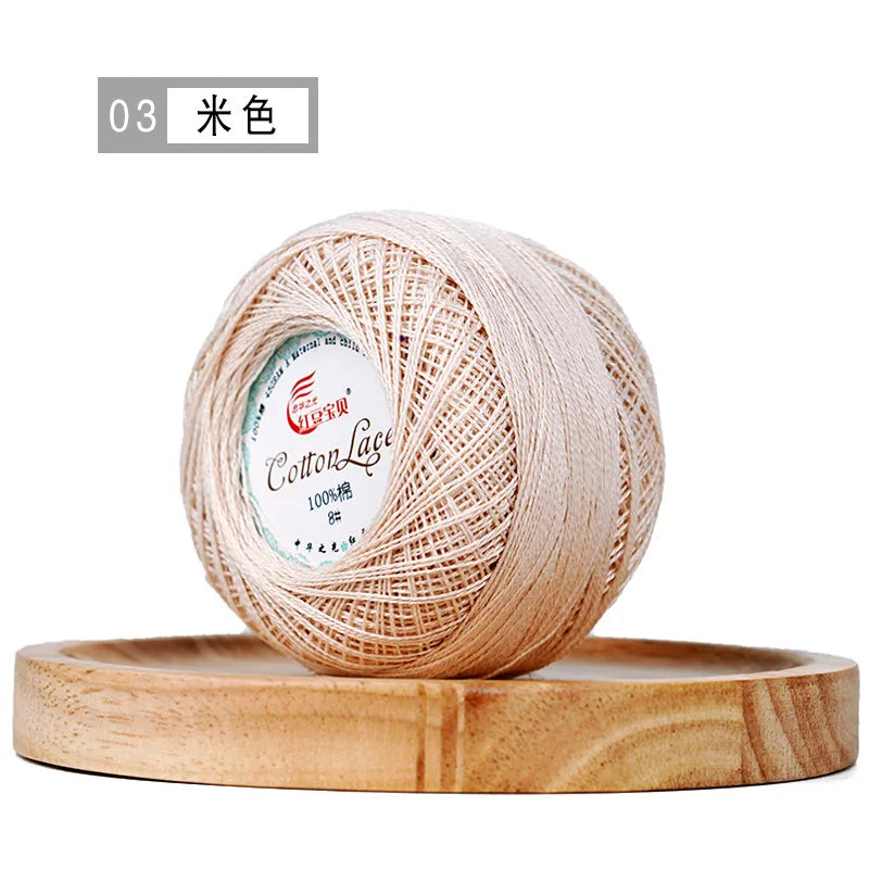 100% Cotton Mercerized Crochet Yarn 45g for Knitting and Embroidery Projects