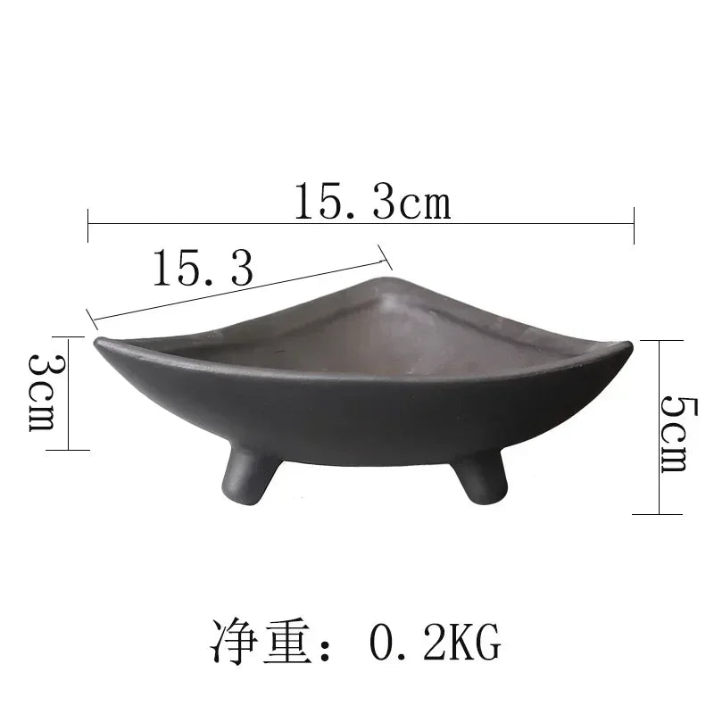 Personalized Ceramic Flower Pots for Bamboo Indoor Micro Landscape Plants Purple Clay Pot Decoration