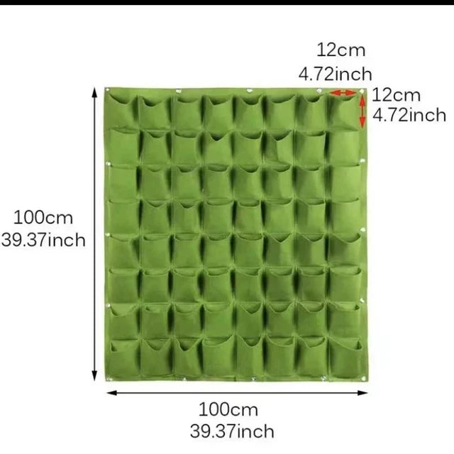Plant growth bag， Felt Vertical Wall Planter Outdoor Herb Vegetable Hanging Garden  Plant Holder for Railing, Balcony, Fence