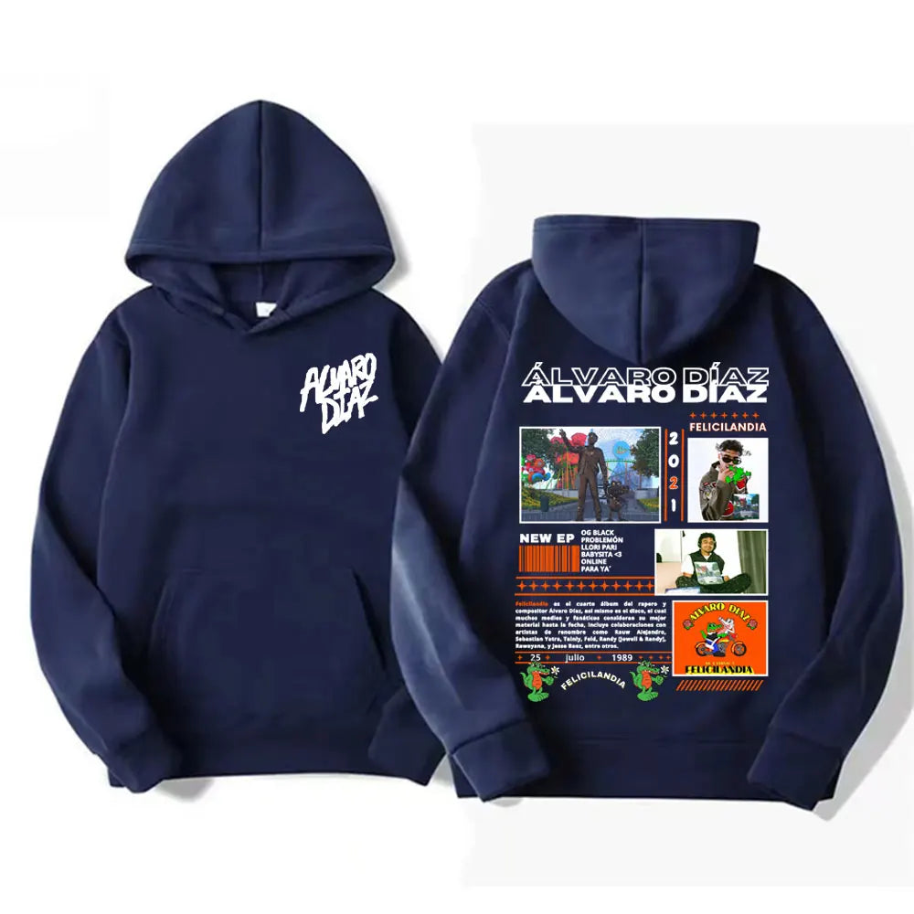 Rapper Alvaro Diaz Felicilandia Album Cover Hoodies Men Women Harajuku Hip Hop Oversized Sweatshirt Comfort Casual Fleece Hoodie