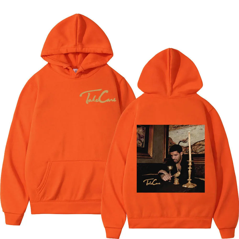 Hot Rapper Drake Album Take Care Graphic Hoodie Unisex Trend Hip Hop Hooded Sweatshirts Casual Fashion Loose Hoodies Streetwear