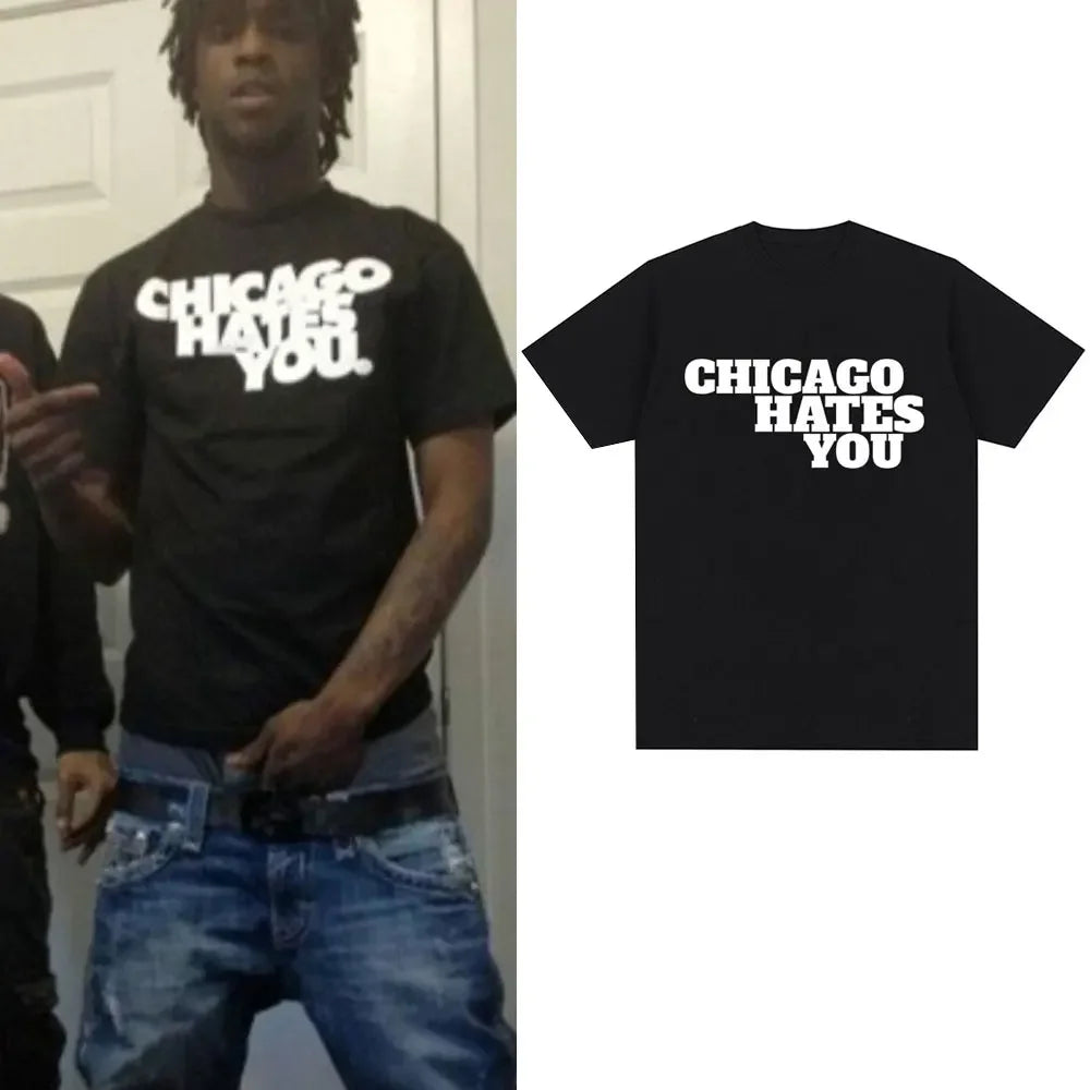 Rapper Chief Keef Chicago Hates You Women's Oversized Hip Hop T-Shirt Casual Short Sleeve Fashion