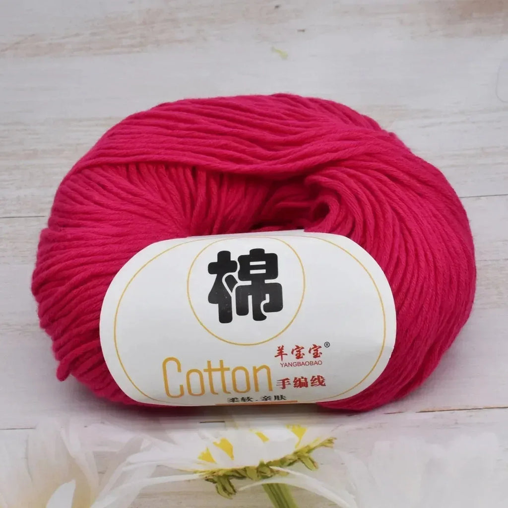 100 Percent Cotton Soft Combed Hand Knitting Crochet Yarn Natural Pure Color Thread 50g 125m