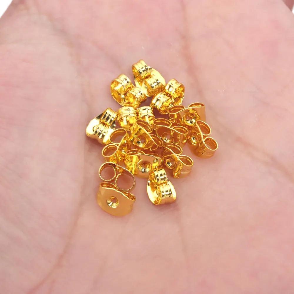 100pcs Butterfly Shape Earring Backs Hypoallergenic Secure Ear Locking Stainless Steel Earring Cap for Stud Earrings Ear Nut