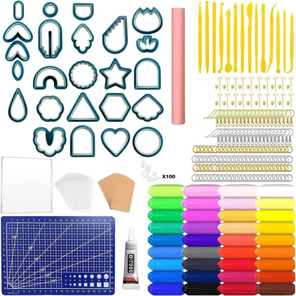 358pcs DIY Clay Earring Cutters Set for Earring Jewelry Making Different Sizes and Irregular Shape Stainless Steel Polymer Clay