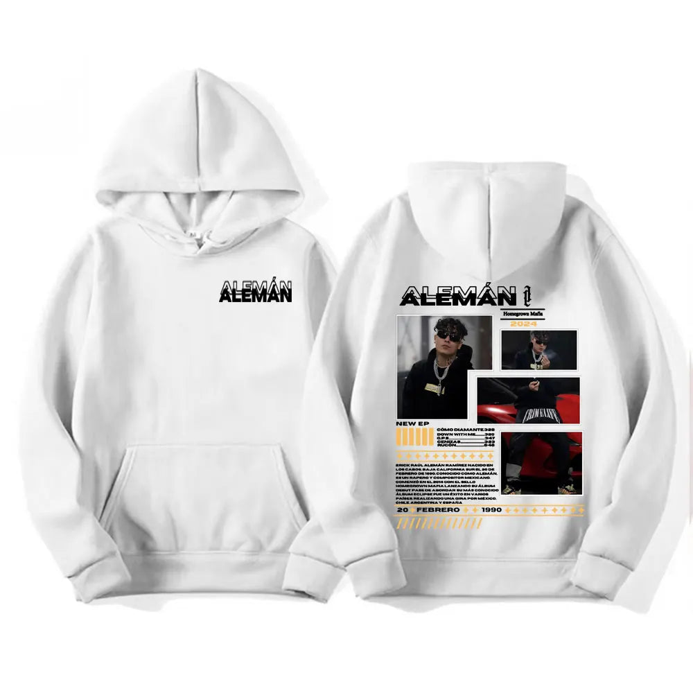 Rapper Aleman Homegrown Mafia Tour Album Merch Sweatshirt Men Women's Clothing Fashion Hip Hop Punk Style Casual Pullover Hoodie
