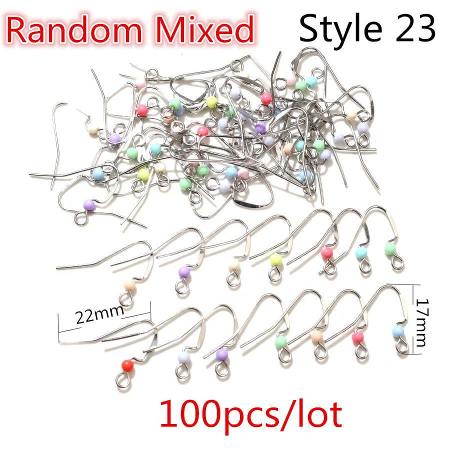 (Never Fade) High Quality 316 Stainless Steel DIY Earring Findings Clasps Hooks Jewelry Making Accessories Earwire