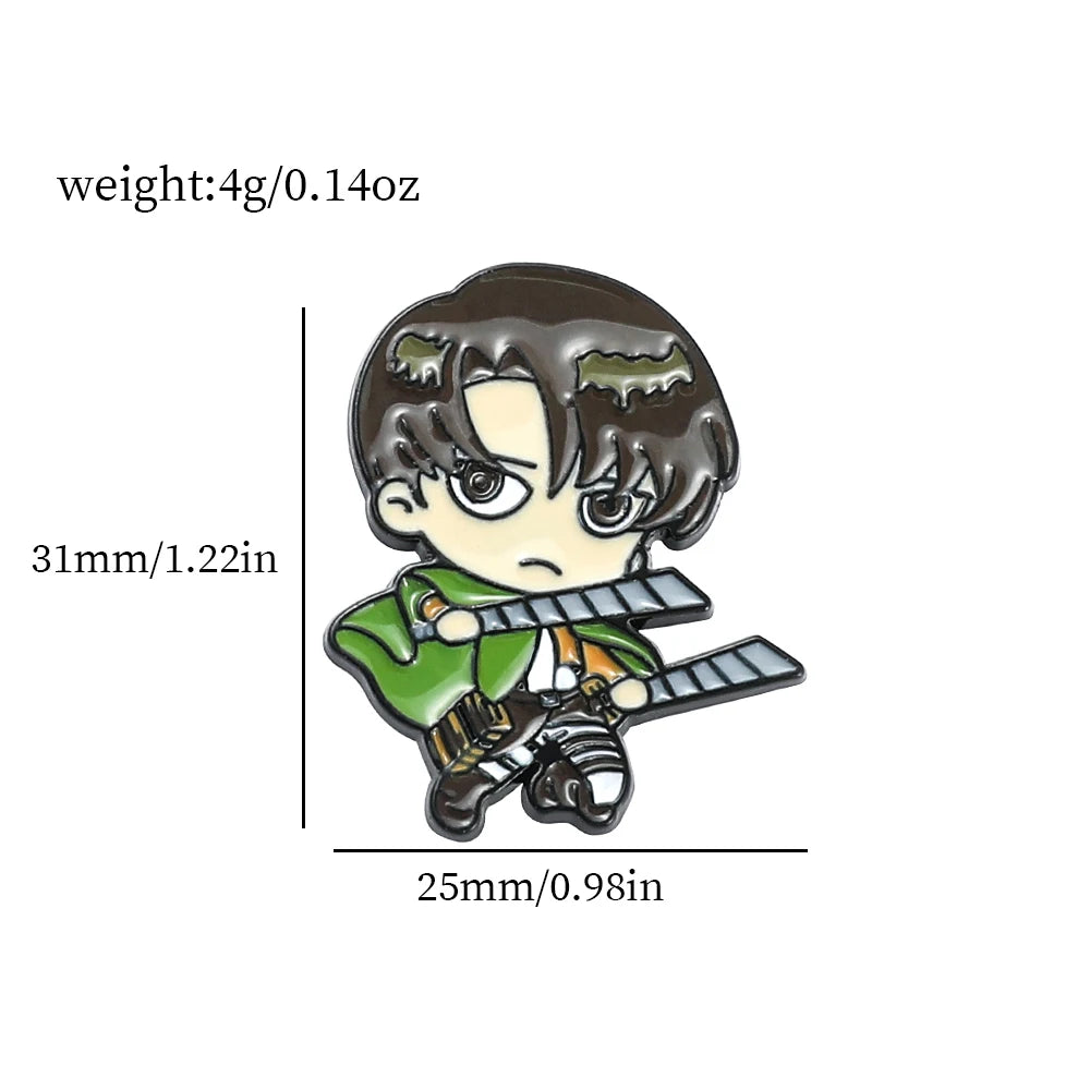 Anime Attack on Titan Brooch Cartoon Character Metal Enamel Badge Clothing Backpack Lapel Pin Jewelry Accessory Gift