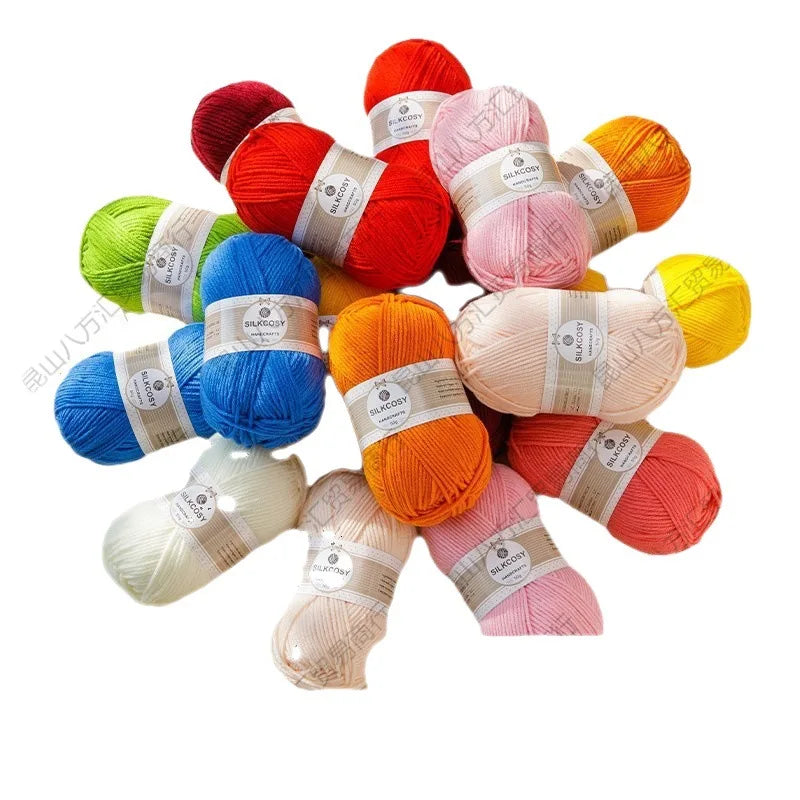 1PC Wholesale Of Four Strands Of Milk Cotton, Four Strands Of Yarn, Woven Knitted Bags, Scarves, Adult And Baby Yarn Balls