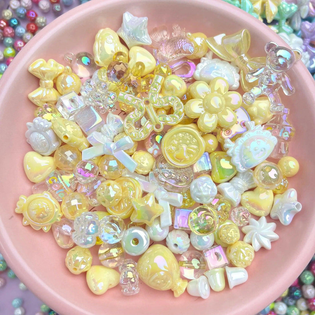 20g Y2K Acrylic Assorted Beads Flower Sweetheart Butterfly Candy Kawaii Aesthetic Beads for Bracelets DIY Jewelry Making Supply