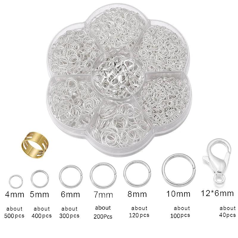 1 Box Jump Rings DIY Jewelry Findings Kit for Beginner Open Jump Ring Jewelry Making Keychain Necklace Repair with Opener Tool